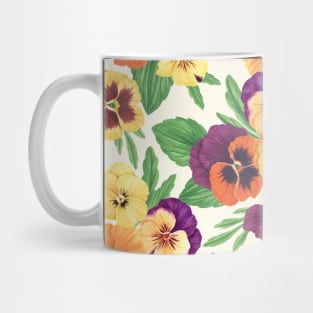 Pansies on off white Mug